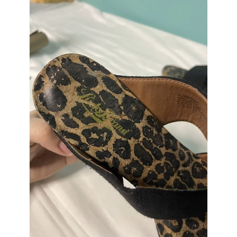 LUCKY BRAND Womens Black Chetta‎ Platform Wedge Sandal 9.5M. S-279